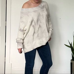 NWT Aerie Grey/cream Tie-dye Oversized Sweater size XS